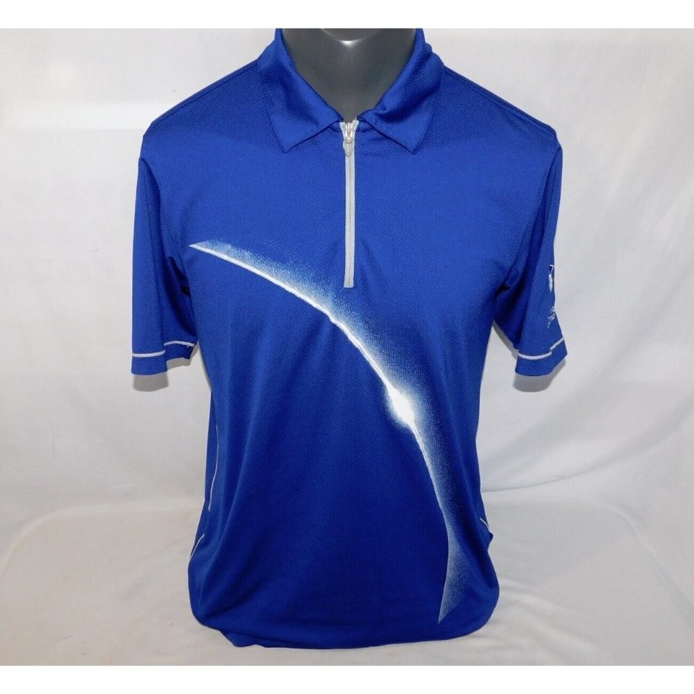 Sandals St. Lucia Under Armour HeatGear Blue Golf Polo 1/4 zip Shirt Mens M